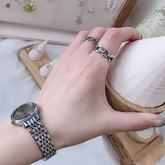 STERLING SILVER KEEP SMILING ADJUSTABLE SIZE RING - Picture 2 of 6